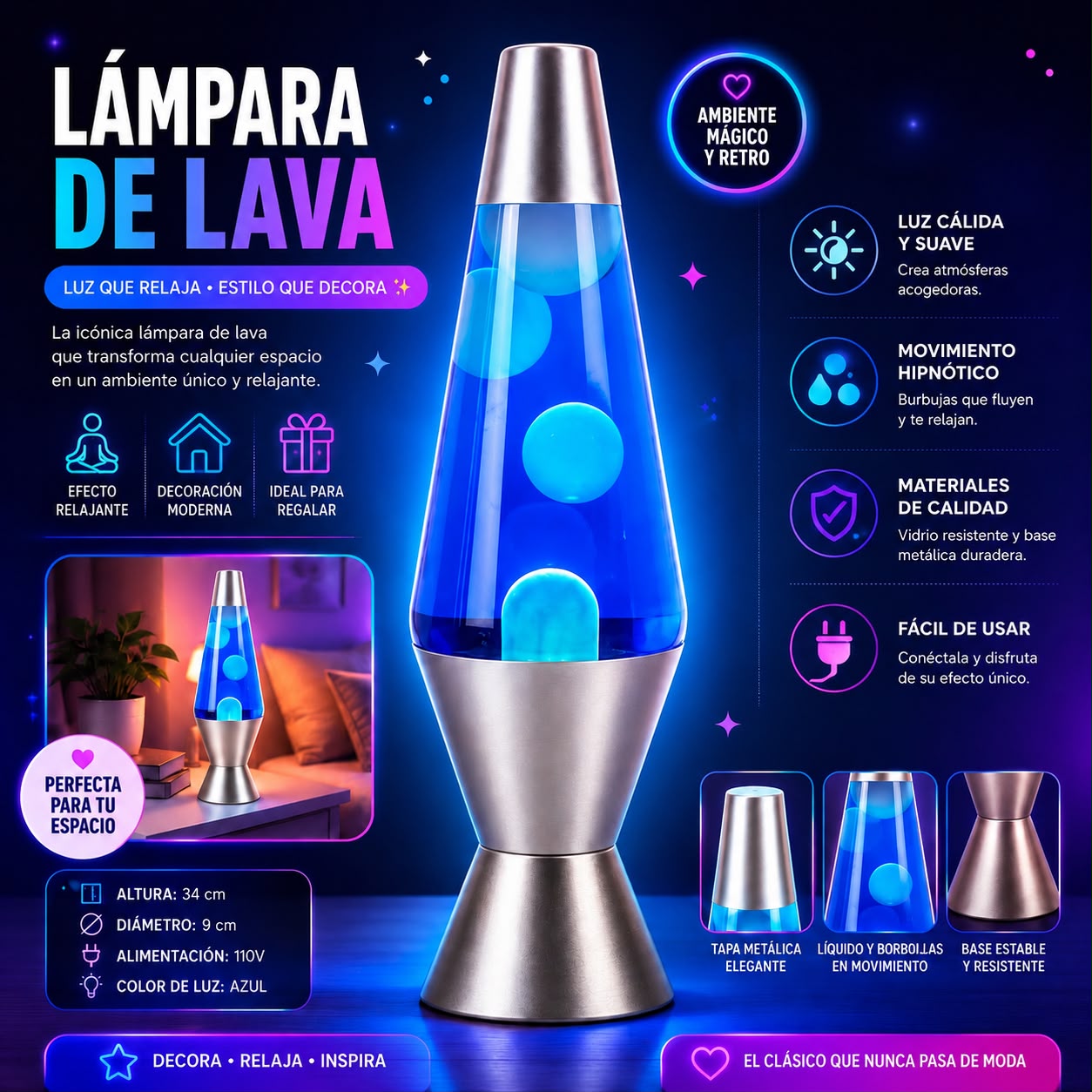 Lampara de Lava decorativa